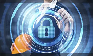 Data Security Measures Drucke: Digital cybersecurity and network protection concept