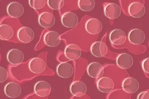 Abstract Design Drucke: A digital rendering of an abstract crimson background with soft