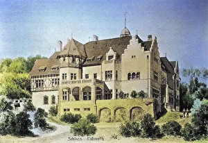 Castle In Central Europe Drucke: Digitally restored, Das Schloss Calmuth ist ein Schloss im Calmuth-Tal zwischen Remagen und Oberwinter