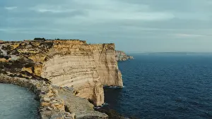 Southern European Landscape Drucke: Dingli cliffs during sunset on Malta