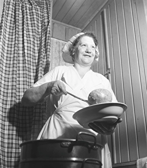 Scandinavian Food Still Life Drucke: Dinners ready in the kitchen 1940s