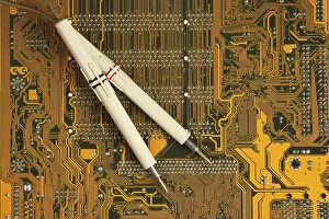 Computer Hardware Components Drucke: Dipstick on the electronic board