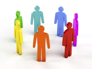 Team Collaboration Drucke: Diversity, teamwork, social network concept