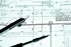 Architectural Detail View Drucke: Dividers on a construction plan