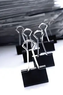Studio Still Life Photos Drucke: Document clips, stack of files