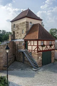 Defence Work In Germany Drucke: Doderleinsturm, defence tower from the medieval city fortification