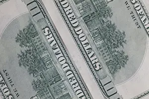 Close Up Currency Drucke: Detail of US dollar banknotes
