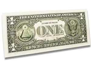 USA Currency Drucke: One dollar bill, back side