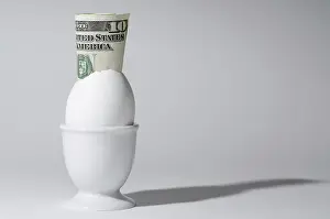 Empty Banknote Scene Drucke: The bill of Ten Dollar in the Egg