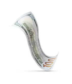 One Hundred Dollar Bill Drucke: One hundred dollar bill floating down to surface with drop shadow isolated on a white background
