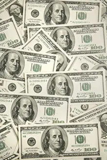 US Dollar Note Drucke: Dollar notes. 100 dollar notes