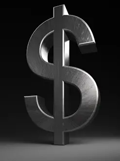 Drucke von Währungssymbol Silberner Dollar Drucke: Dollarzeichen