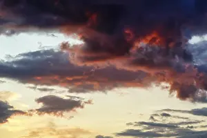 Kalmar County Landscapes Drucke: Dramatic cloud sky at sunset, intense colors