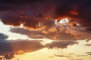 Baltic Sea Evening Mood Drucke: Dramatic cloud sky at sunset, orange