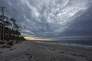 Cloudy Sky Over The Sea Drucke: Dramatic clouds, evening light