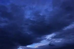 Overcast Austrian Skies Drucke: Dramatic cloudscape at dusk, rain clouds, Austria