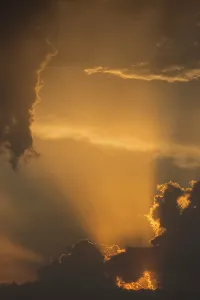 Evening Light In Germany Drucke: Dramatic cloudy atmosphere in evening light