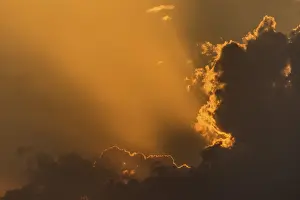 Rays Of Sunlight Germany Drucke: Dramatic cloudy atmosphere in evening light