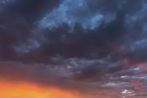 Evening Atmosphere In Bavaria Drucke: Dramatic Cloudy Sky, Evening Sky, Bavaria, Germany