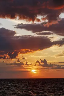 Kalmar County Landscapes Drucke: Dramatic cloudy sky at sunset, orange