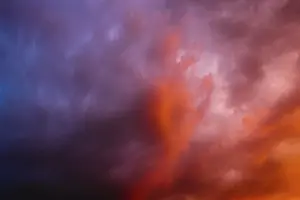 Cloudy Evening Atmosphere Drucke: Dramatic cloudy sky against thunderstorm