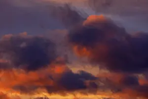 Empty European Landscape Photo Drucke: Dramatic evening sky at sunset