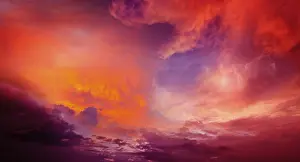 Cloudy Atmospheric Light Drucke: Dramatic red sky
