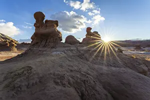 Panoramic View Of Nature Drucke: Dramatic sandstone formations in Goblin Valley State Park