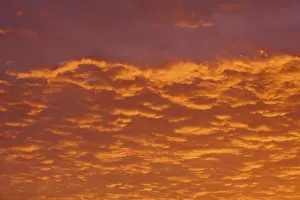 Southern Germany Scenic Views Drucke: Dramatic sky with orange-red clouds at sunrise