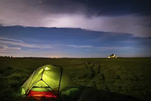 Dramatic wild camping by important objects