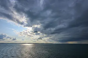 European Autumn Scene Drucke: Dramatically cloudy sky over the Baltic Sea
