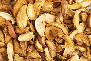 Healthy Food Minimalism Drucke: Dried Apples, texture, Top view