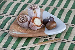 High Calorie Treats Drucke: Dried Persimmon, oshigaki, with chestnut paste inside