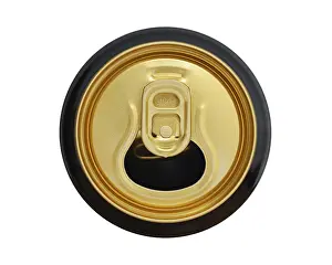 Plain Background Studio Shot Drucke: Drinks can top with ring pull, studio shot