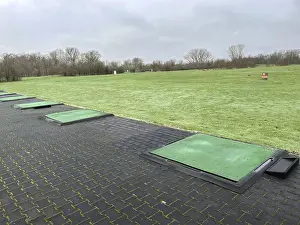 Uninhabited Golf Courses Drucke: Driving range on a golf course