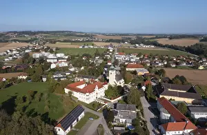 Hausruckviertel Drone Image Drucke: Drone image, view of Buchkirchen