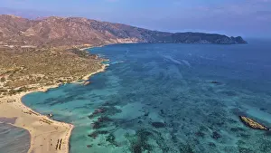 Greek Islands Drone Photography Drucke: Drone shot, large part of the lagoon