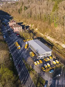 Drone View Germany Drucke: Drone view of Deutsche Post, Calw