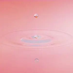 Deserted Lake Shore Drucke: A drop of water dips into a water surface