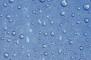 North Rhine Westphalia Europe Drucke: Drops of water on a blue surface