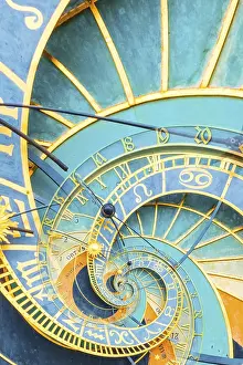 Astrology Background Image Drucke: Droste effect background based on Prague astronimical clock