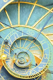 Symbolic Picture Of Time Drucke: Droste effect background based on Prague astronimical clock