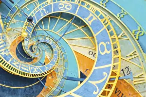 Astrology Background Drucke: Droste effect background based on Prague astronimical clock