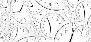 Droste Effect Background Drucke: Droste effect background with infinite clock spiral