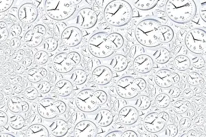Droste Effect Background Drucke: Droste effect background with infinite clock spiral