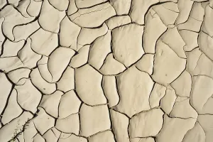 Climate Change Drought Drucke: Dry river bed patterns, climate change drought