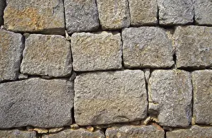 Stone Wall Construction Drucke: Detail of a dry wall or stone wall