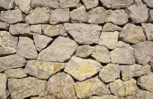 Historic Building Details Drucke: Detail of a dry wall or stone wall