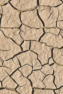 Clay Soil Cracks Drucke: Drying cracks in clay soil, background image
