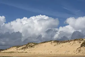 Atlantic Coast France Drucke: Dune with cumulus clouds (cumulus)